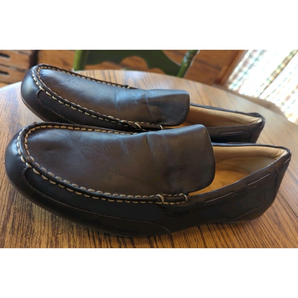 Mens 11.5 M Sperry Top Sider Loafers Dark Brown Slip On Leather Driving Shoes